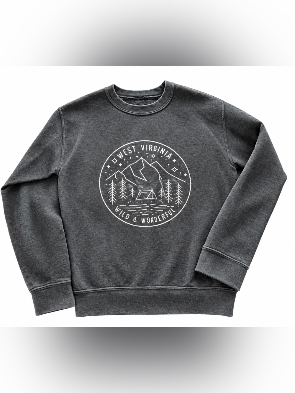 West Virginia Charcoal Graphic Crewneck Sweater